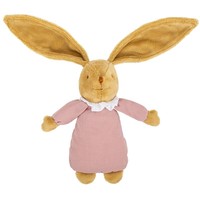 Trousselier Lapin Nid d'Ange Doudou Musical Coton Bio Vieux Rose 25Cm