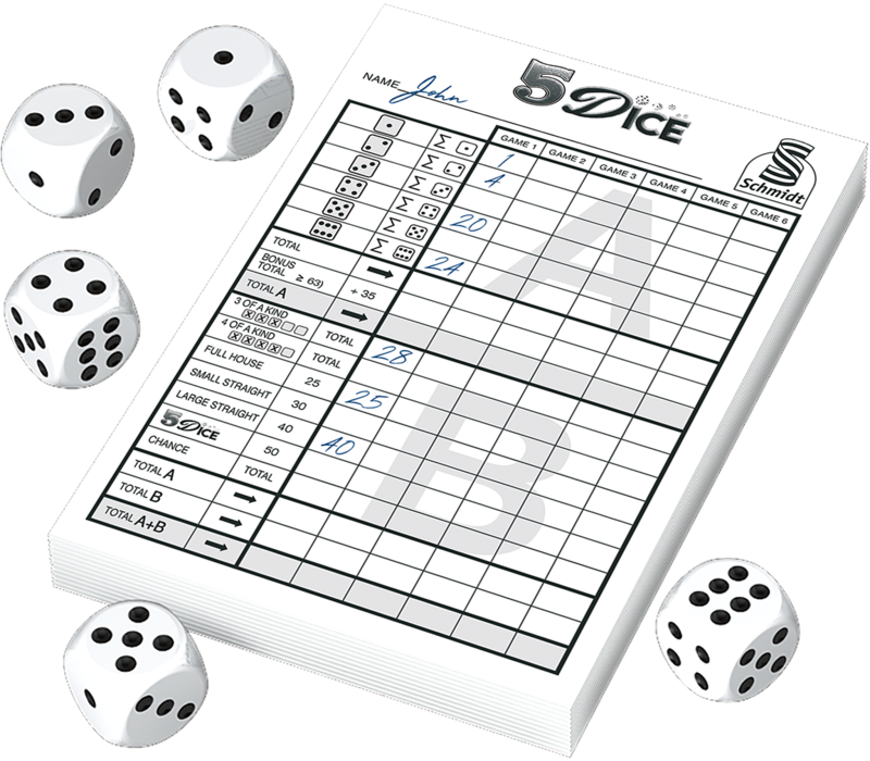 Schmidt Mini Dice Game 5 dés dans une boîte (Yatzee)