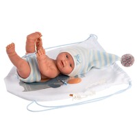 Llorens Pop 26 cm – Pasgeboren jongen Bebito realistische baby met volledig vinyl lichaam