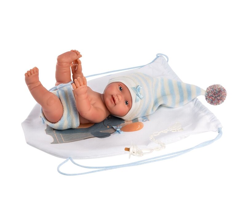 Llorens Pop 26 cm – Pasgeboren jongen Bebito realistische baby met volledig vinyl lichaam