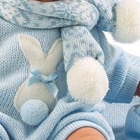 Llorens Doll 38 cm – Crying doll Joel with blue blanket