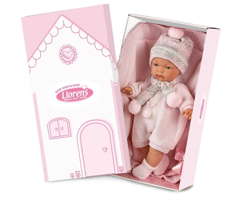 Llorens Doll 38 cm – Joelle crying doll with a pink blanket