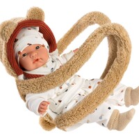 Llorens Doll 38 cm – Joel crying doll with a fur carrier