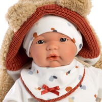 Llorens Doll 38 cm – Joel crying doll with a fur carrier