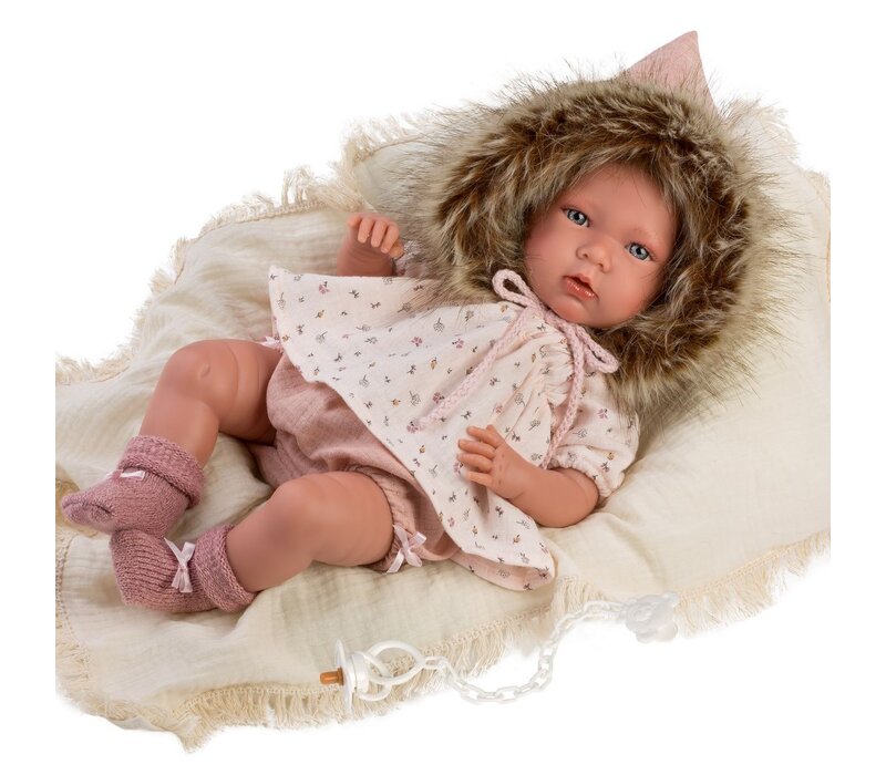 Llorens Doll 42 cm – Baby doll Mimi – Crying Mimi newborn with pillow and blanket