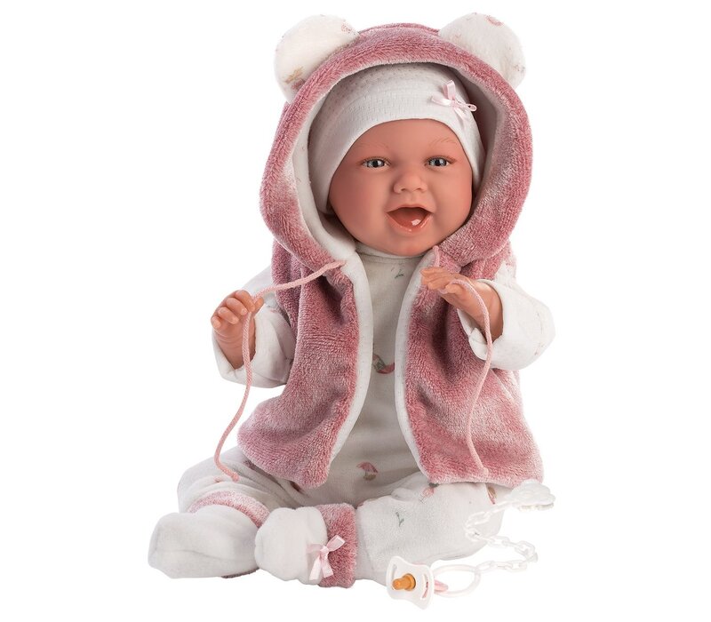 Llorens Doll 42 cm – Mimi Laughing baby doll with pink jacket