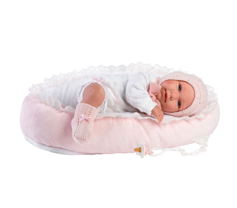 Llorens Doll 42 cm – Mimi crybaby with crib