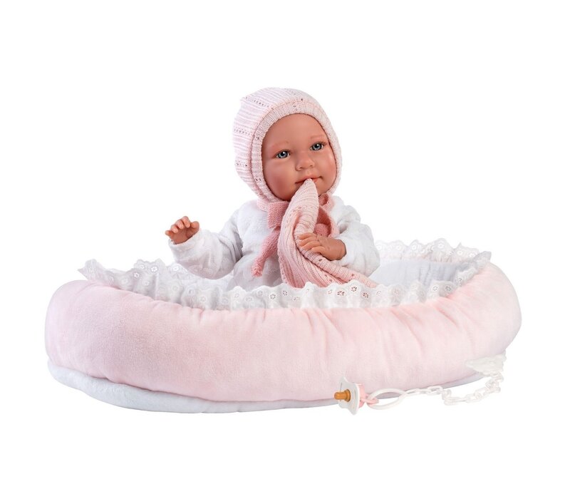 Llorens pop 42 cm – Mimi huilende baby met wieg