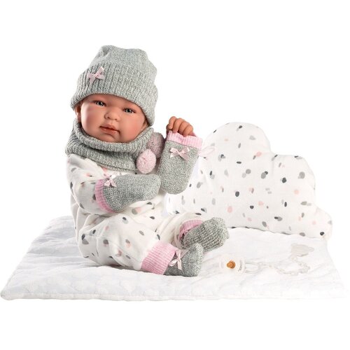 Llorens Doll 42 cm - Tina newborn with swaddle clouds 