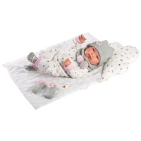 Llorens Doll 42 cm - Tina newborn with swaddle clouds