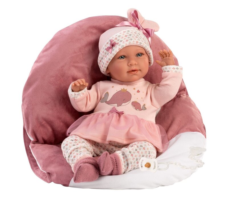 Llorens pop 42 cm – Babypop Mimi – Huilende pasgeborene met draagzak