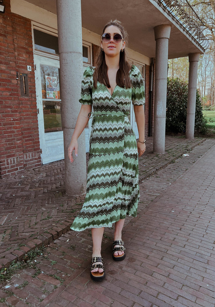 Freebird - Dress Belia Zigzag Crochet Pop Green