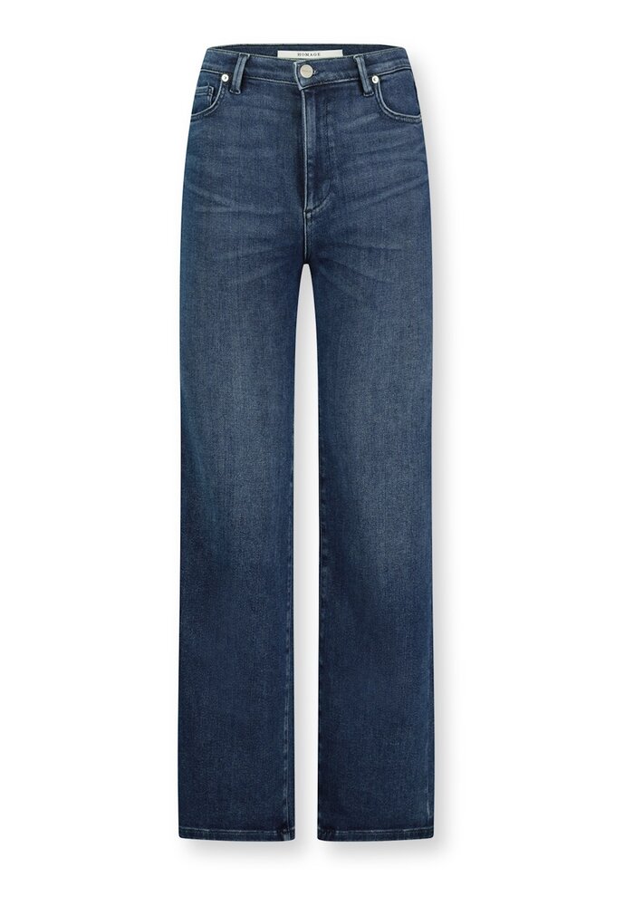 Homage - Diana Stretchy Wide Leg Jeans Dark Blue Used