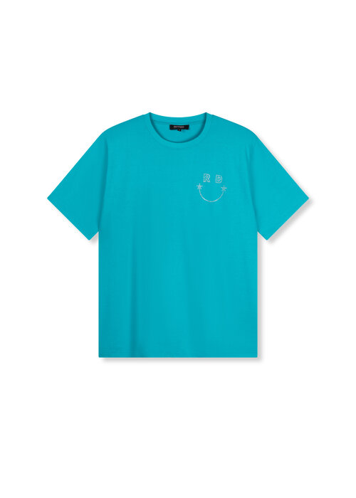 Refined Department Refined Department -Ladies Knitted Rhinestone Tshirt Mexie   Turquoise