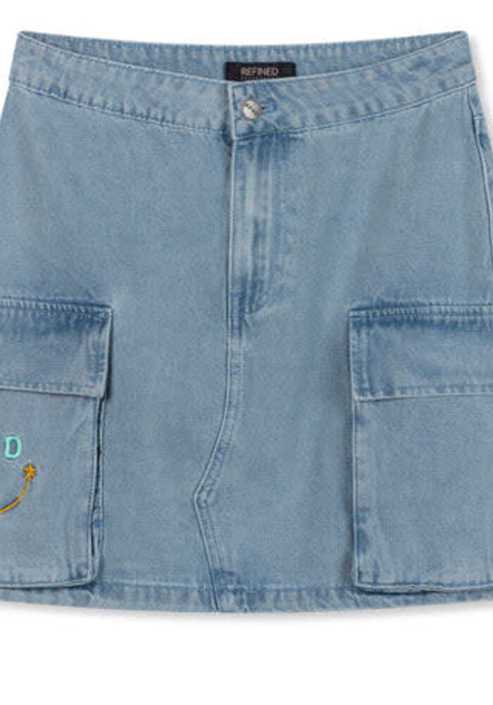 Refined Department - Ladies Woven Denim Smiley Skirt Jisel