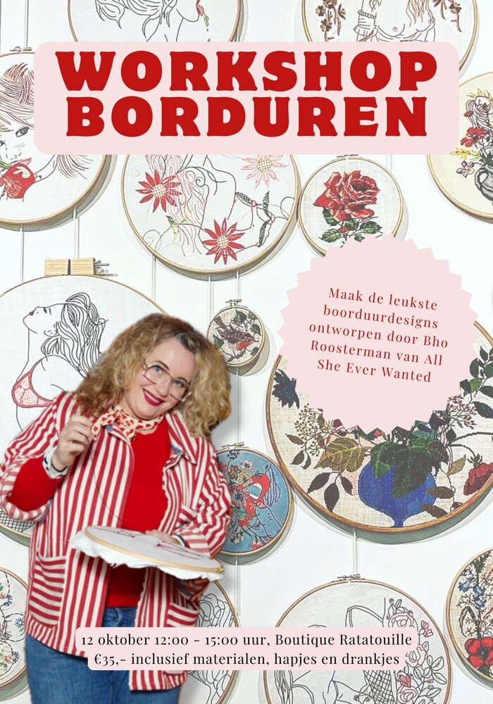 12 oktober Workshop - Borduren met Bho