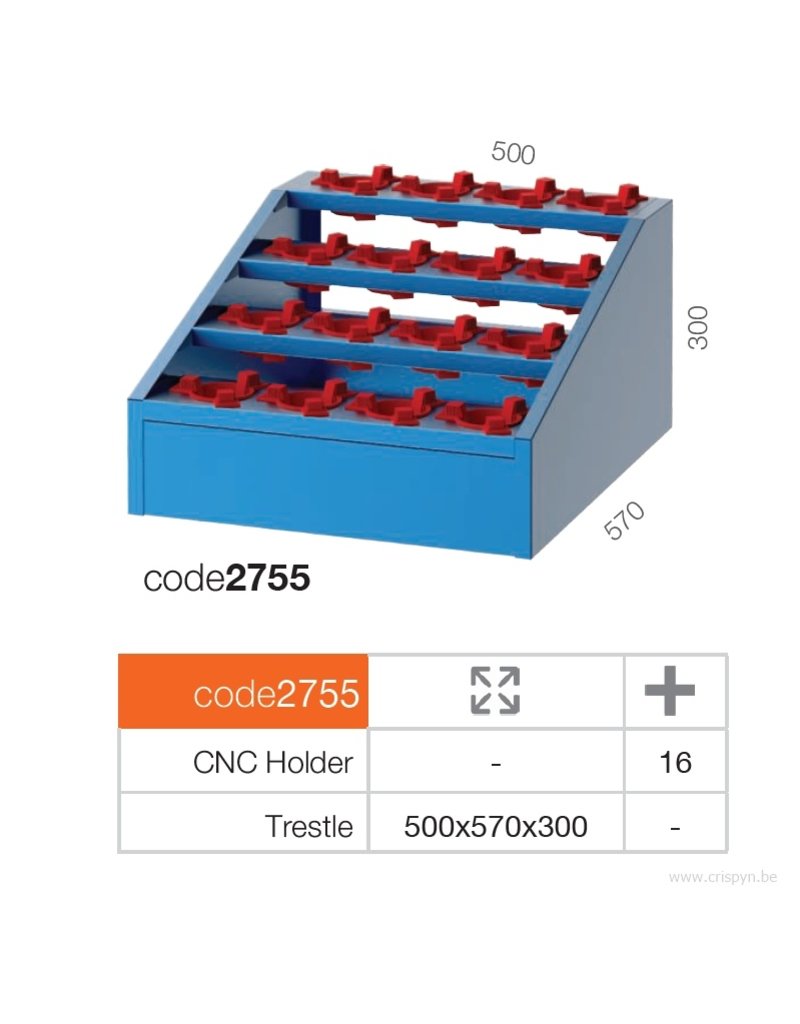 Kocel CNC-Tafelopzetbak 16 houders