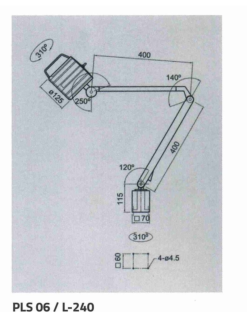 Techno Piu Zware LED-lamp met lange armen