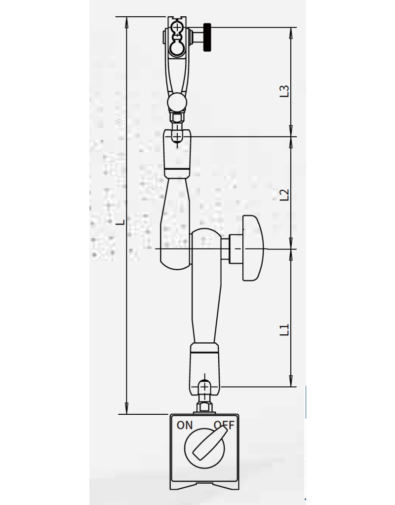 Dasqua Magnetisch meetstatief met centrale vergrendeling 100kg 355mm