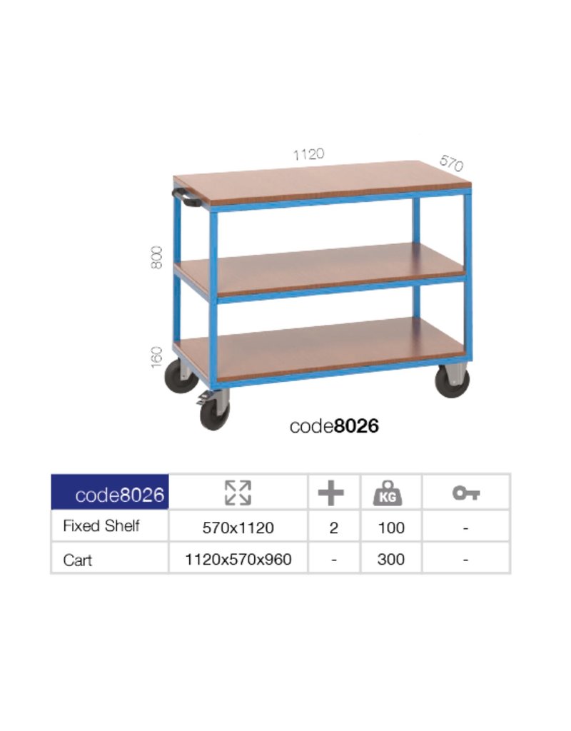 Kocel Werktafel verrijdbaar  1120x570x960