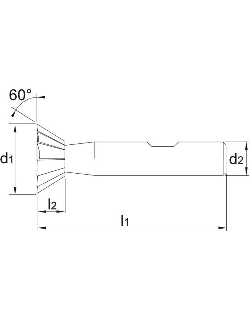 Phantom 60° Phantom HSS-E - 32mm Zwaluwstaartfrees | Schacht 16mm