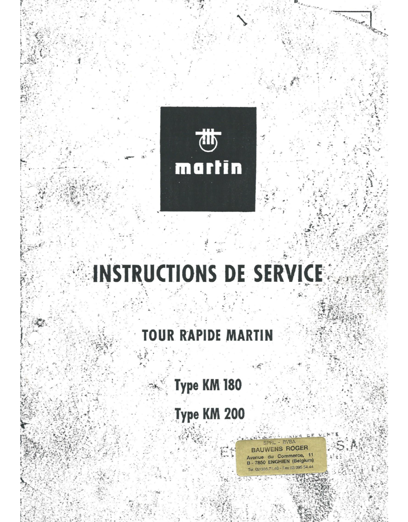 Diverse PDF- Martin, Modellen KM180 en KM 200