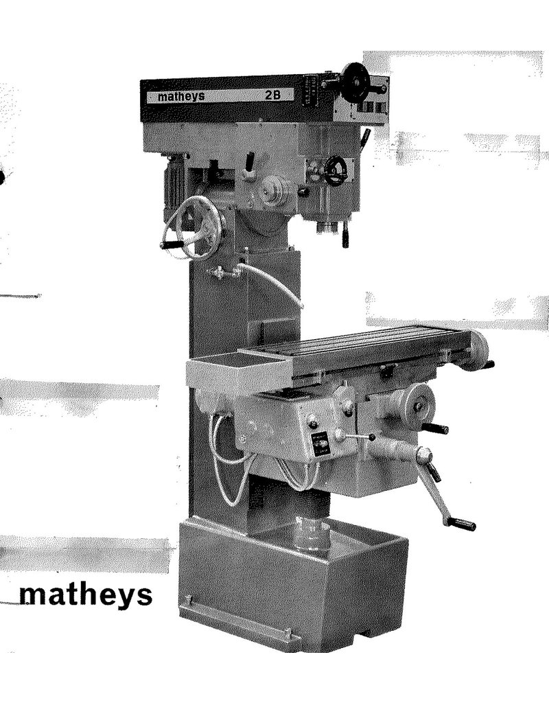 Diverse PDF- Matheys  2 B/F  Freesmachine