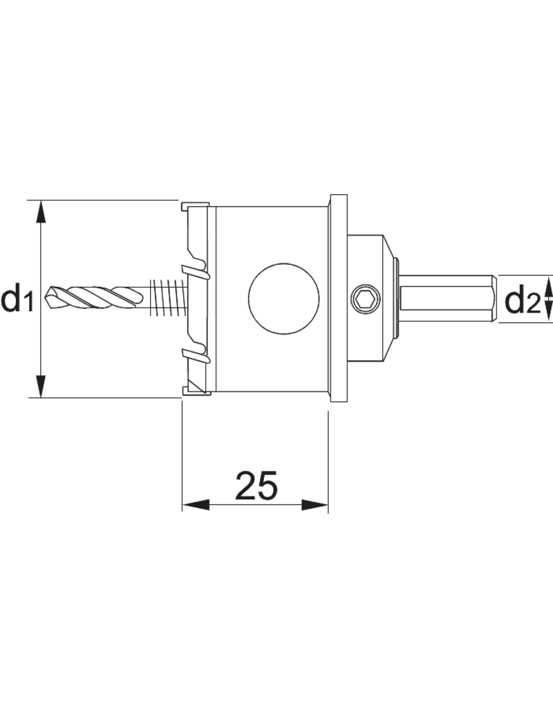 Phantom Phantom - HM-tip Gatfrees tot 12 mm, boordiepte 25mm