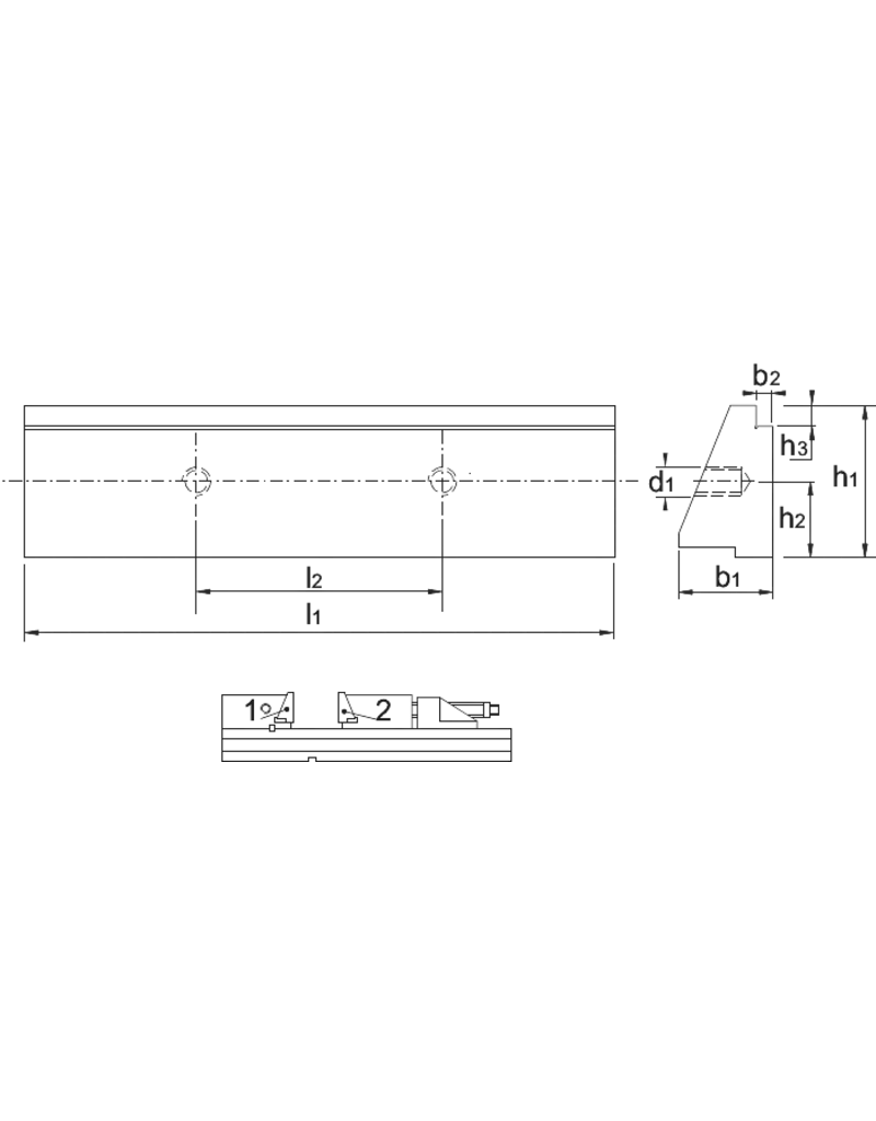 Torax Torax Getrapte bek voor machineklem 125x32mm