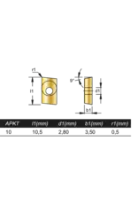 Crispyn Wisselplaat APKT 1003 (rvs) (Prijs per stuk)