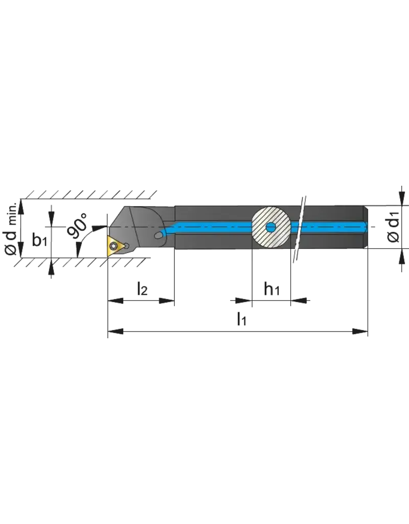 Phantom Phantom Blindboorbeitel 90° A20Q STFCR 11 - Koelkanaal