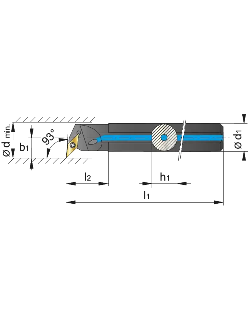 Phantom Phantom Blindboorbeitel 93° A25R SVUCR 16 - Koelkanaal