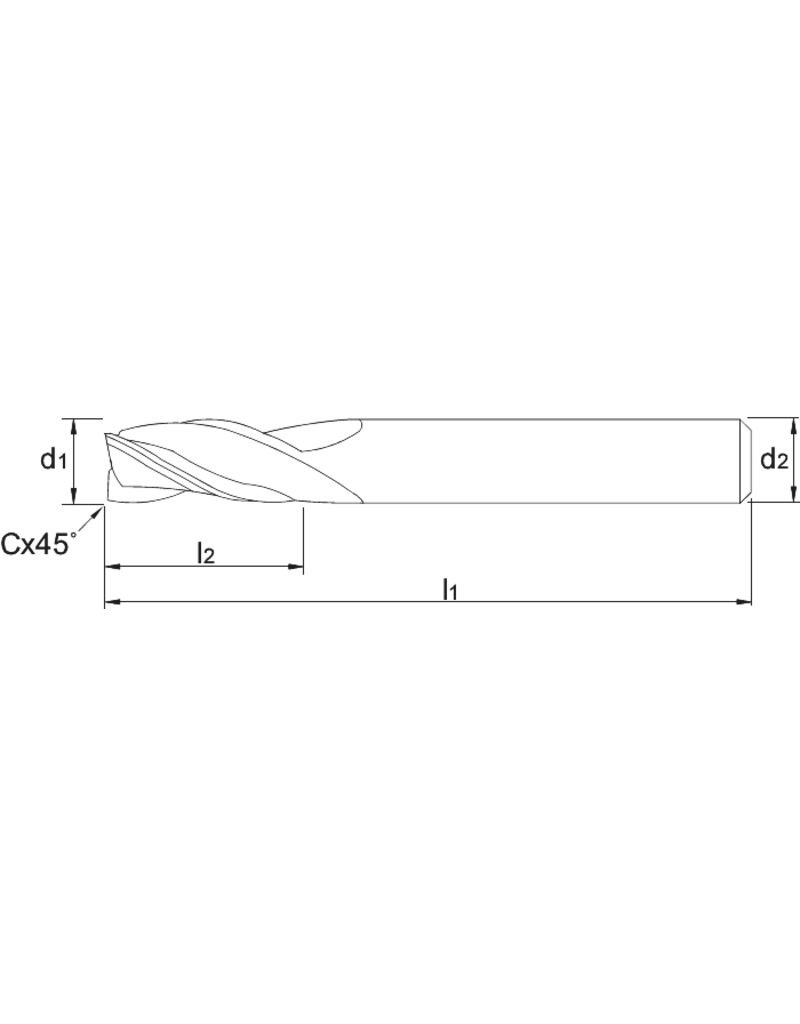 Phantom Phantom VHM Schachtfrees, 3-snijder TiCN Aluminium Extra Lang