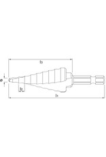 Phantom Phantom HSS Getrapte Plaatboor‚ TiN, Bitopname