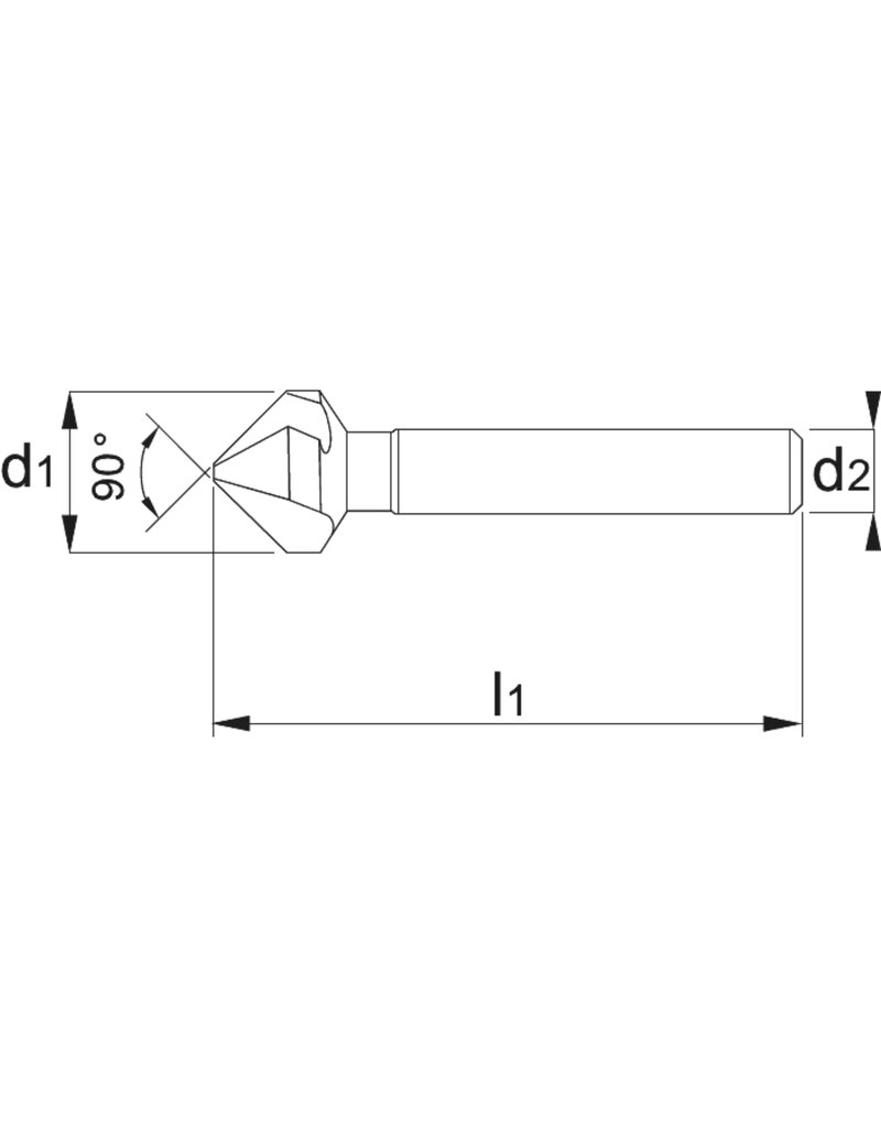 Phantom Volhardmetaal Vari Verzinkboor 90° AlCrN-X