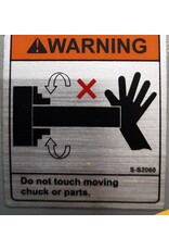 Warning Sticker For Running Chuck On Lathes
