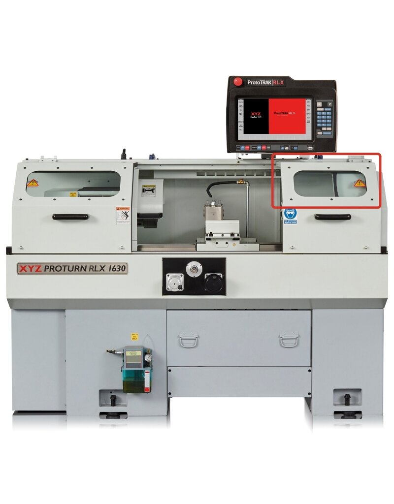 Window Glass - 417 x 217mm for Door on SLX / RLX 1630 Lathe