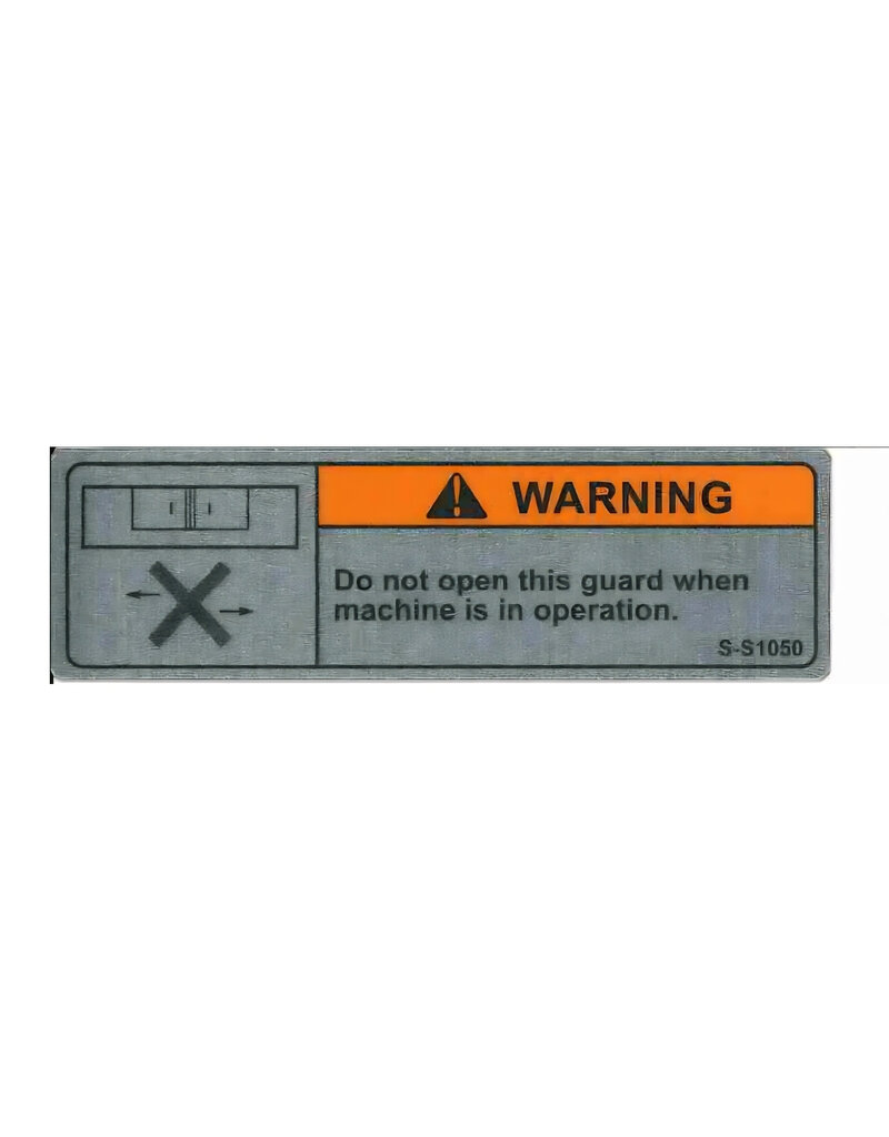 Warning Safety Label For The Guard On Mills