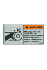 Warning Label For Moving Parts Can Crush And Cut