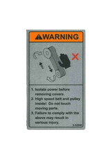 Belt Caution Sticker For Lathes S-S2040