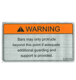 Warning Sticker For Lathes S-S2140