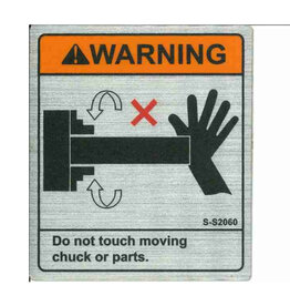 Warning Sticker For Running Chuck On Lathes