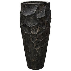 Polystone Nathan James - Kunststof pot - Planter Pueter Champagne - H 90cm