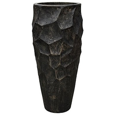 Polystone Nathan James - Kunststof pot - Planter Pueter Champagne - H 90cm