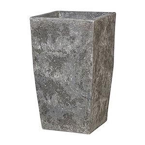 Polystone Timeless - Kunststof pot - Square Lava Raw Grey - H 59cm