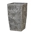 Polystone Timeless - Kunststof pot - Square Lava Raw Grey - H 59cm