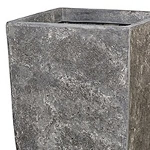 Polystone Timeless - Kunststof pot - Square Lava Raw Grey - H 78cm