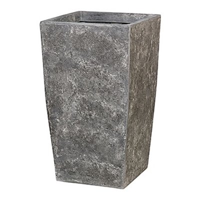 Polystone Timeless - Kunststof pot - Square Lava Raw Grey - H 78cm