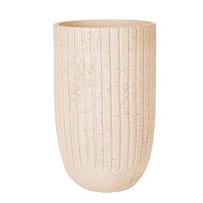 Polystone Lourdee - Kunststof pot - Cylinder White - H 50cm