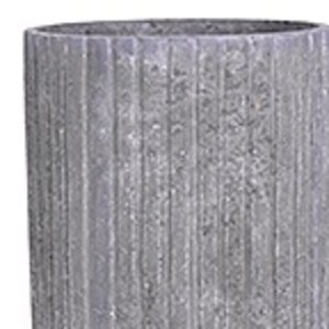 Polystone Lourdee - Kunststof pot - Cylinder Lava Raw Grey - H 70cm